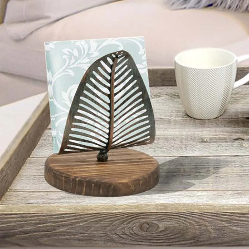 Vintage Leaf Table Tissue Holder Napkin Rack