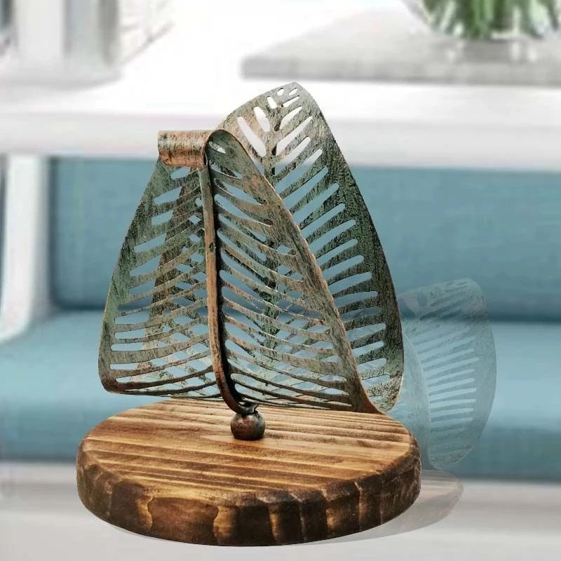 Vintage Leaf Table Tissue Holder Napkin Rack