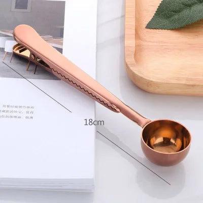 Stainless Steel Coffee Spoon Sealing Clip Kitchen Gold Accessories