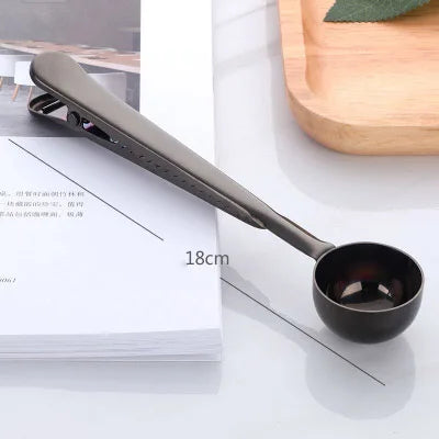 Stainless Steel Coffee Spoon Sealing Clip Kitchen Gold Accessories