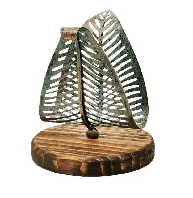 Vintage Leaf Table Tissue Holder Napkin Rack