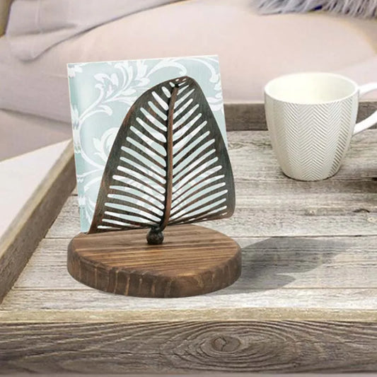 Vintage Leaf Table Tissue Holder Napkin Rack