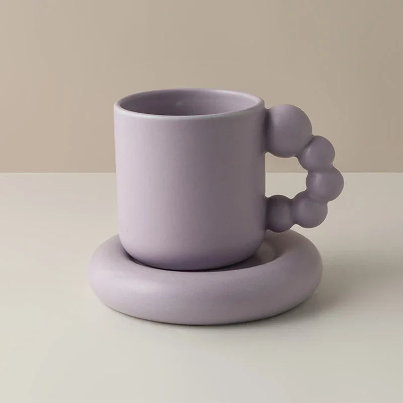 Ceramic Creative Coffee Cup With Tray