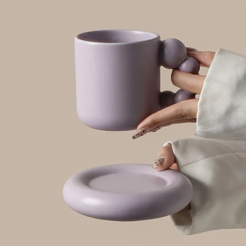 Ceramic Creative Coffee Cup With Tray