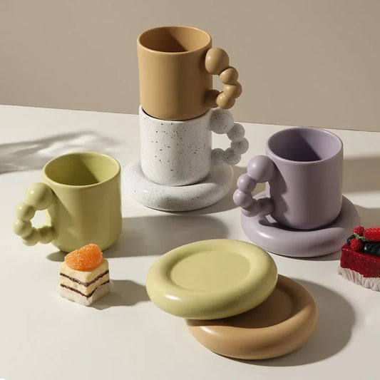 Ceramic Creative Coffee Cup With Tray