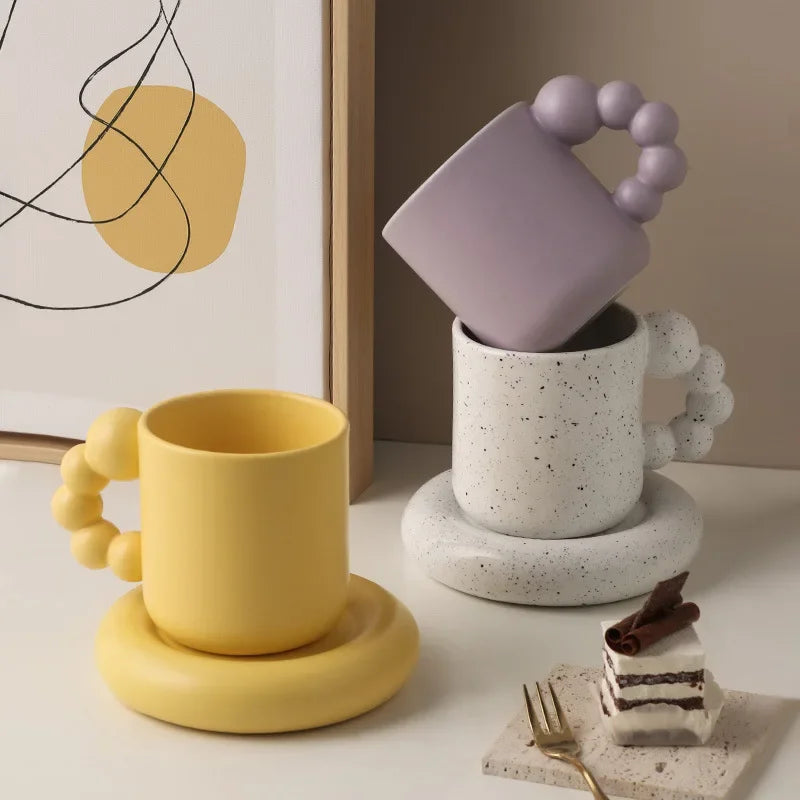 Ceramic Creative Coffee Cup With Tray