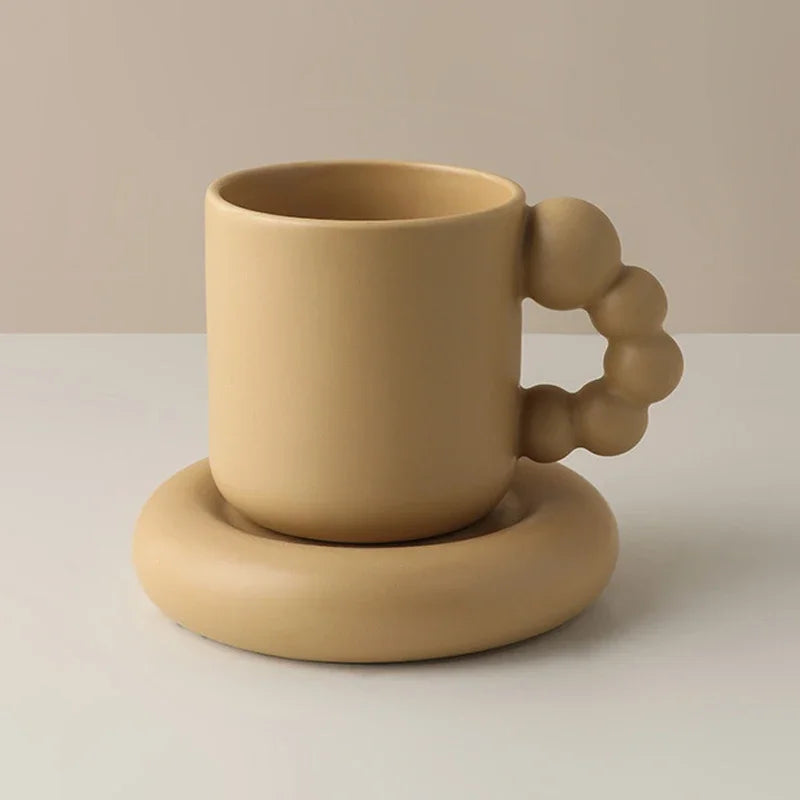 Ceramic Creative Coffee Cup With Tray