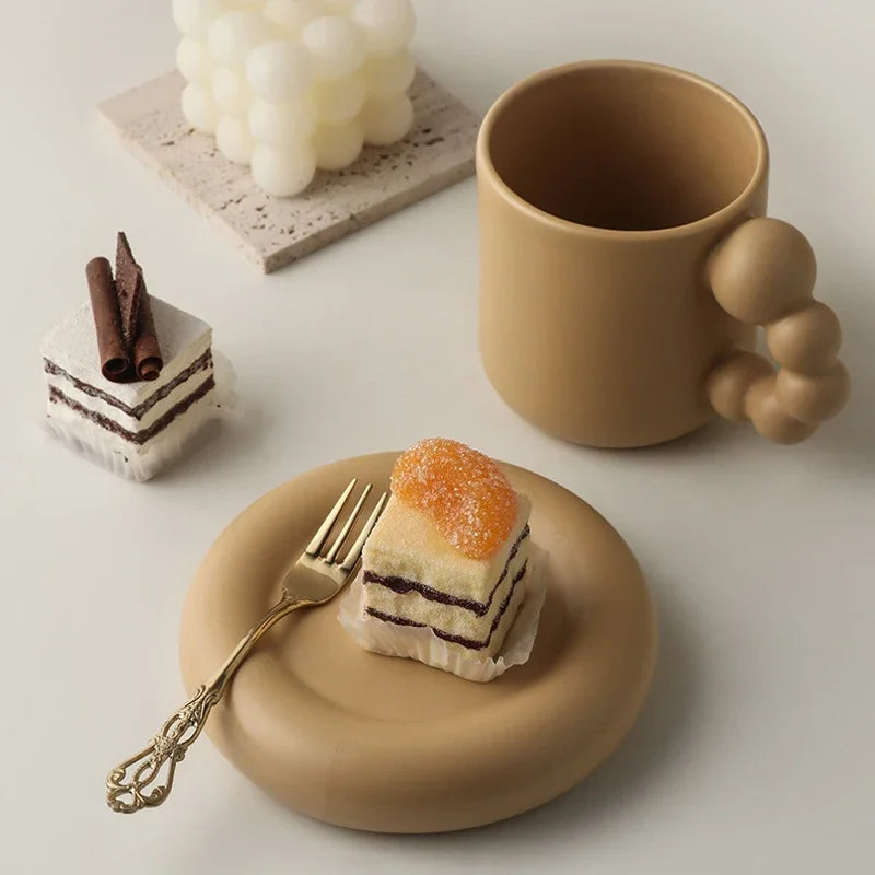 Ceramic Creative Coffee Cup With Tray